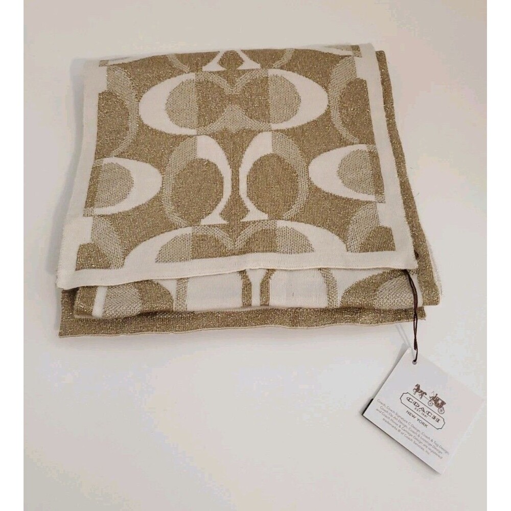 Coach F83834 Tonal Dream C Knit Scarf Shawl Glitter Sparkle